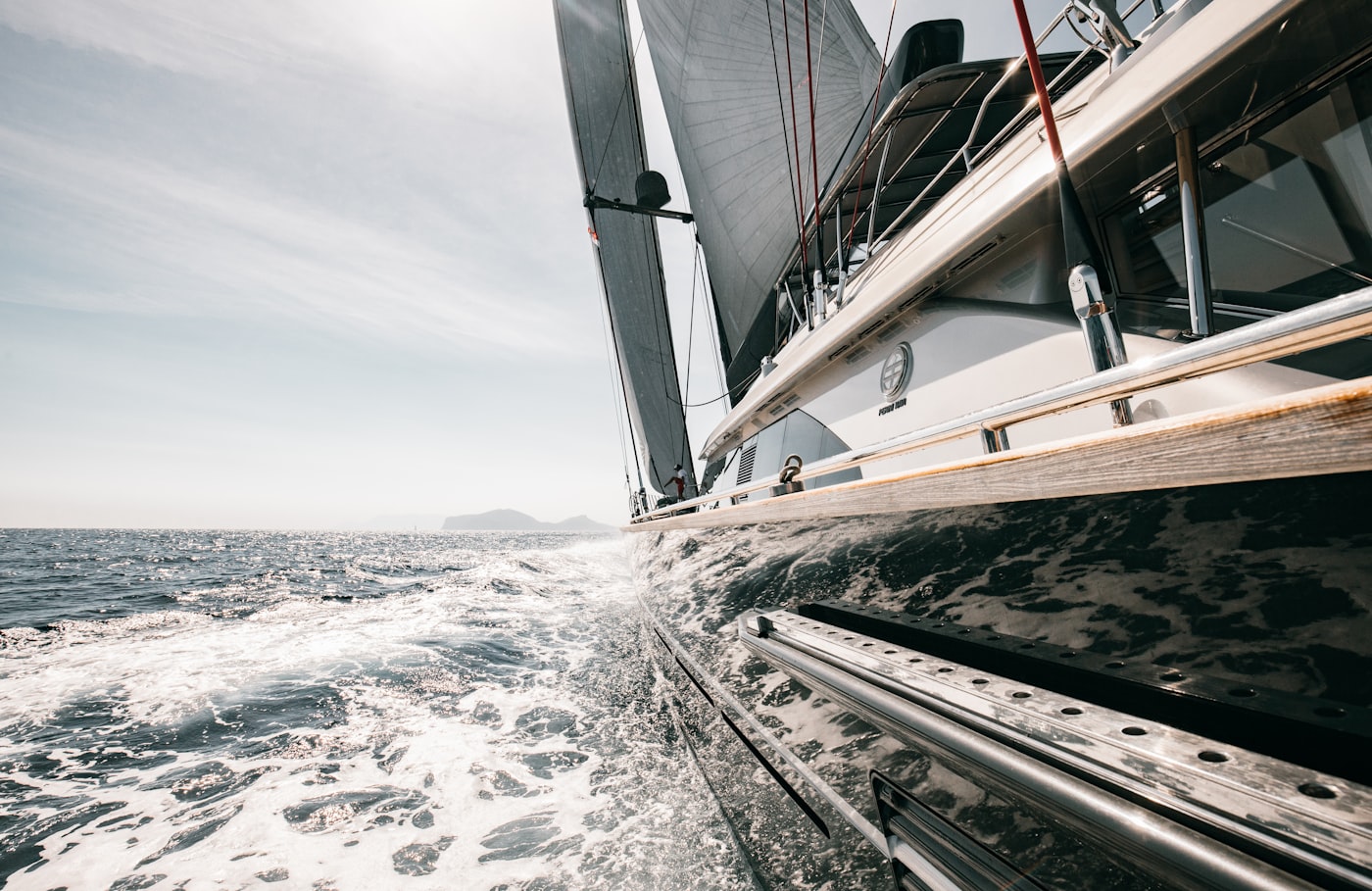 Sailing boat on open water